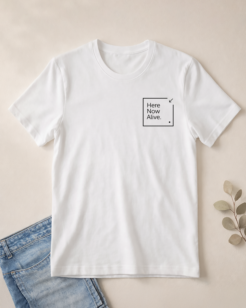 Here Now Alive T-Shirt – Unisex Softstyle Tee for Calm, Comfort & Self-Care | Mindfulness Gift for Wellness Lovers