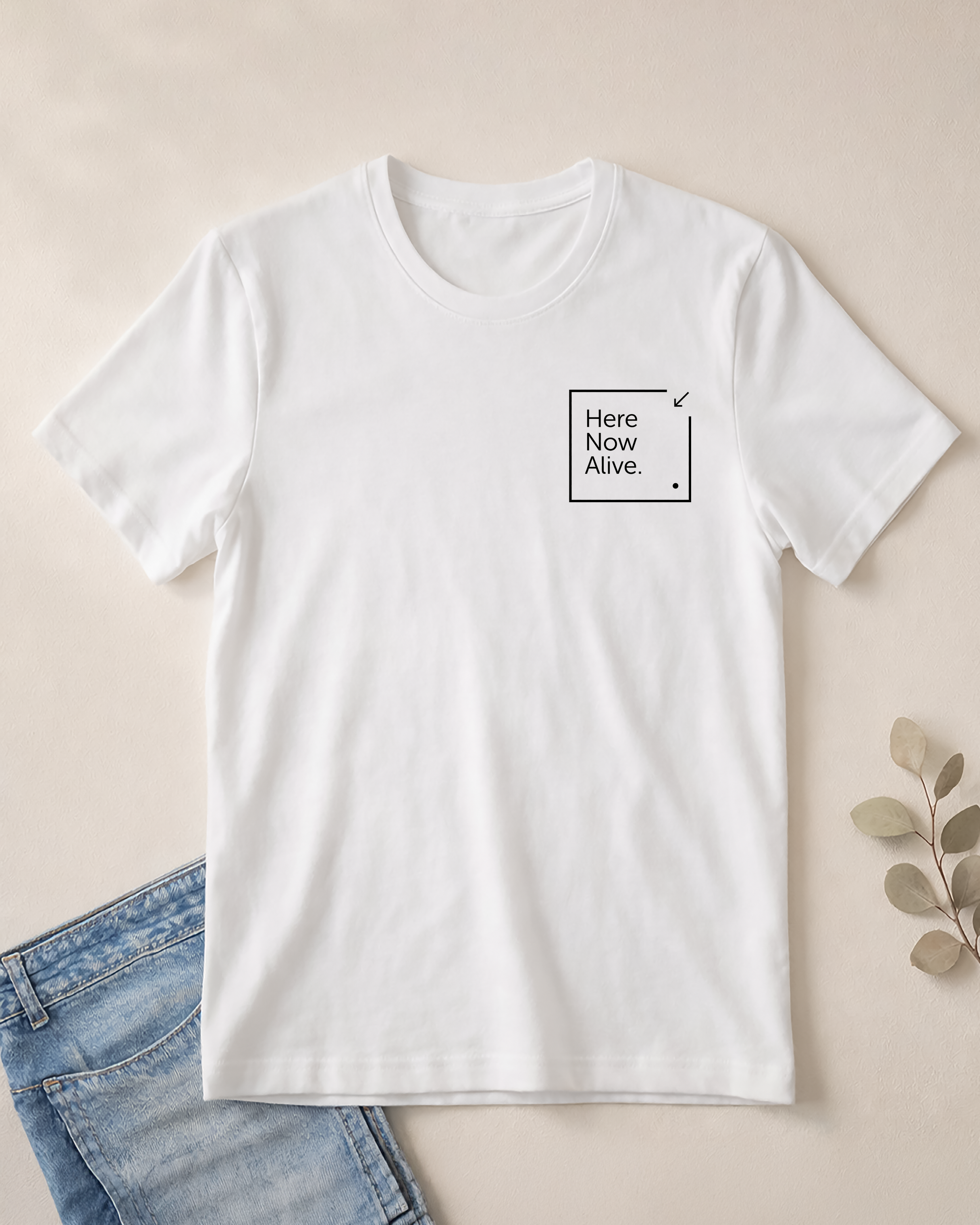 Here Now Alive T-Shirt – Unisex Softstyle Tee for Calm, Comfort & Self-Care | Mindfulness Gift for Wellness Lovers