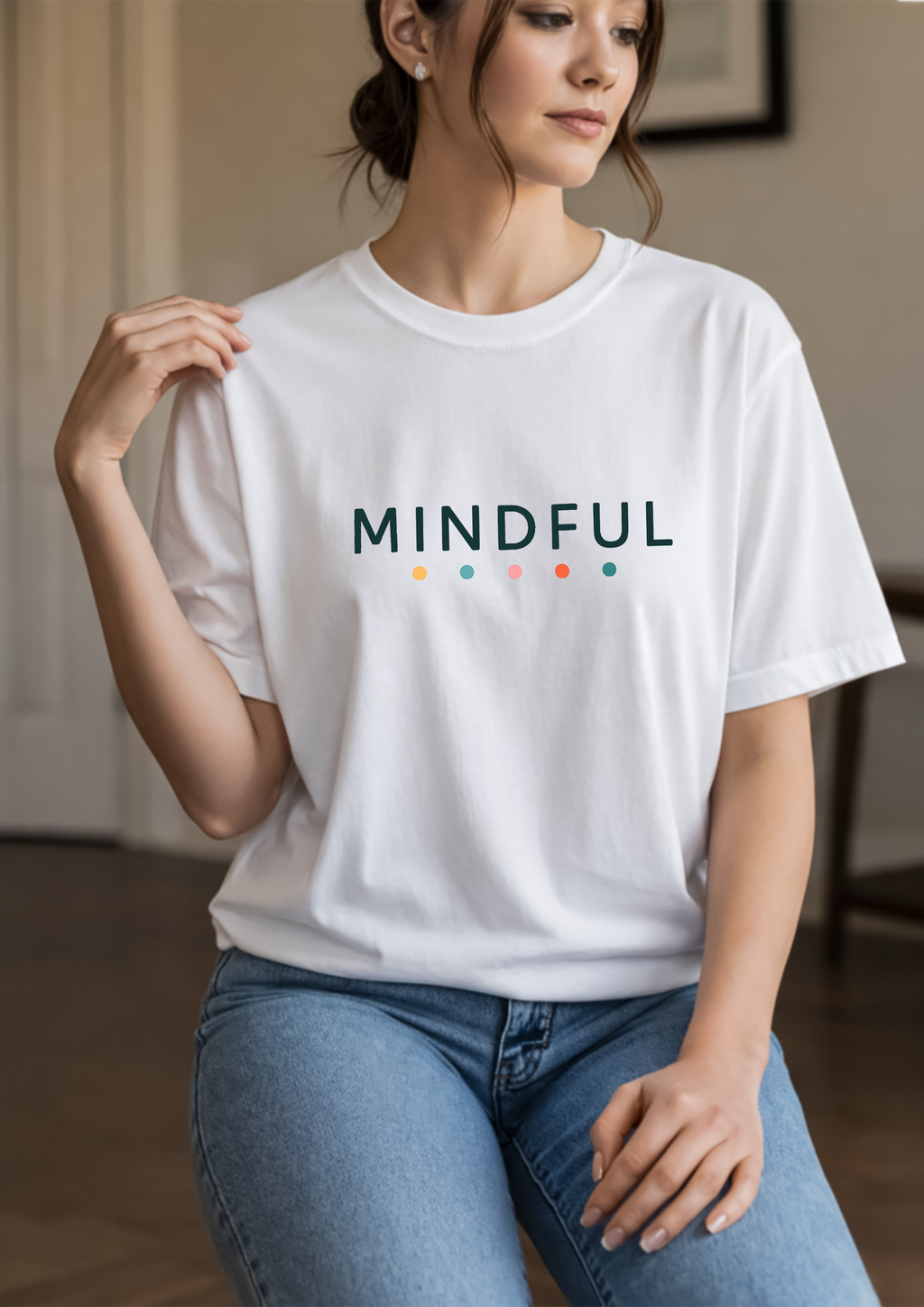 Mindful T-Shirt – Unisex Softstyle Tee for Calm, Comfort & Self-Care | Mindfulness Gift for Wellness Lovers