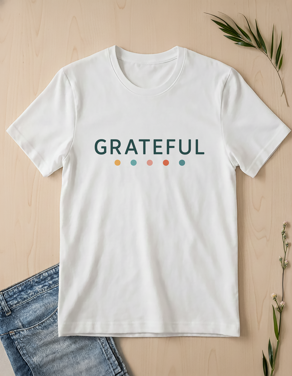 Grateful T-Shirt – Unisex Softstyle Tee for Calm, Comfort & Self-Care | Mindfulness Gift for Wellness Lovers