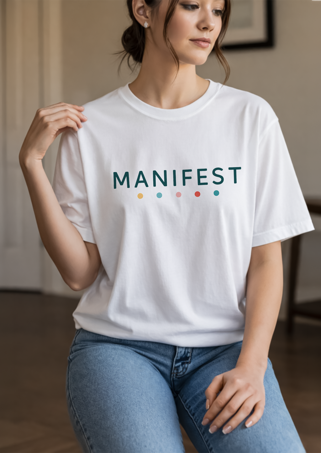 Manifest T-Shirt – Unisex Softstyle Tee for Calm, Comfort & Self-Care | Mindfulness Gift for Wellness Lovers