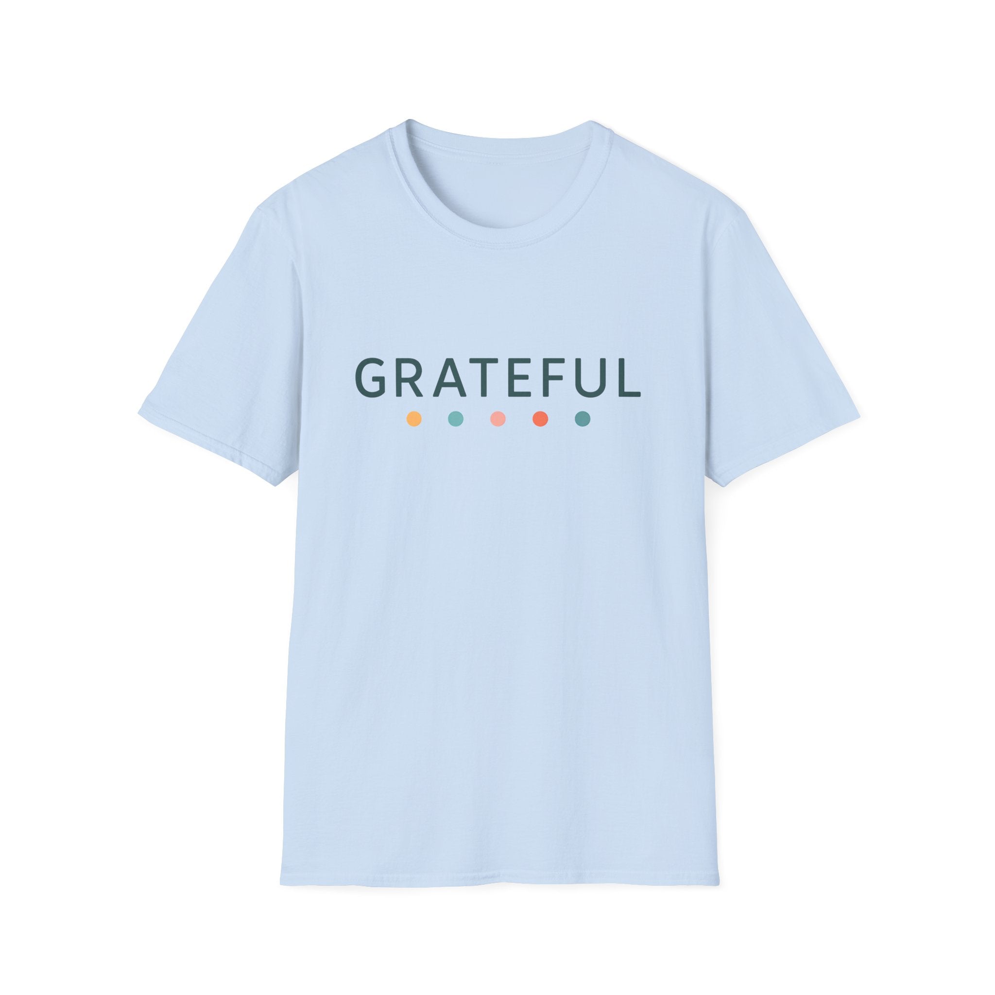Grateful T-Shirt – Unisex Softstyle Tee for Calm, Comfort & Self-Care | Mindfulness Gift for Wellness Lovers