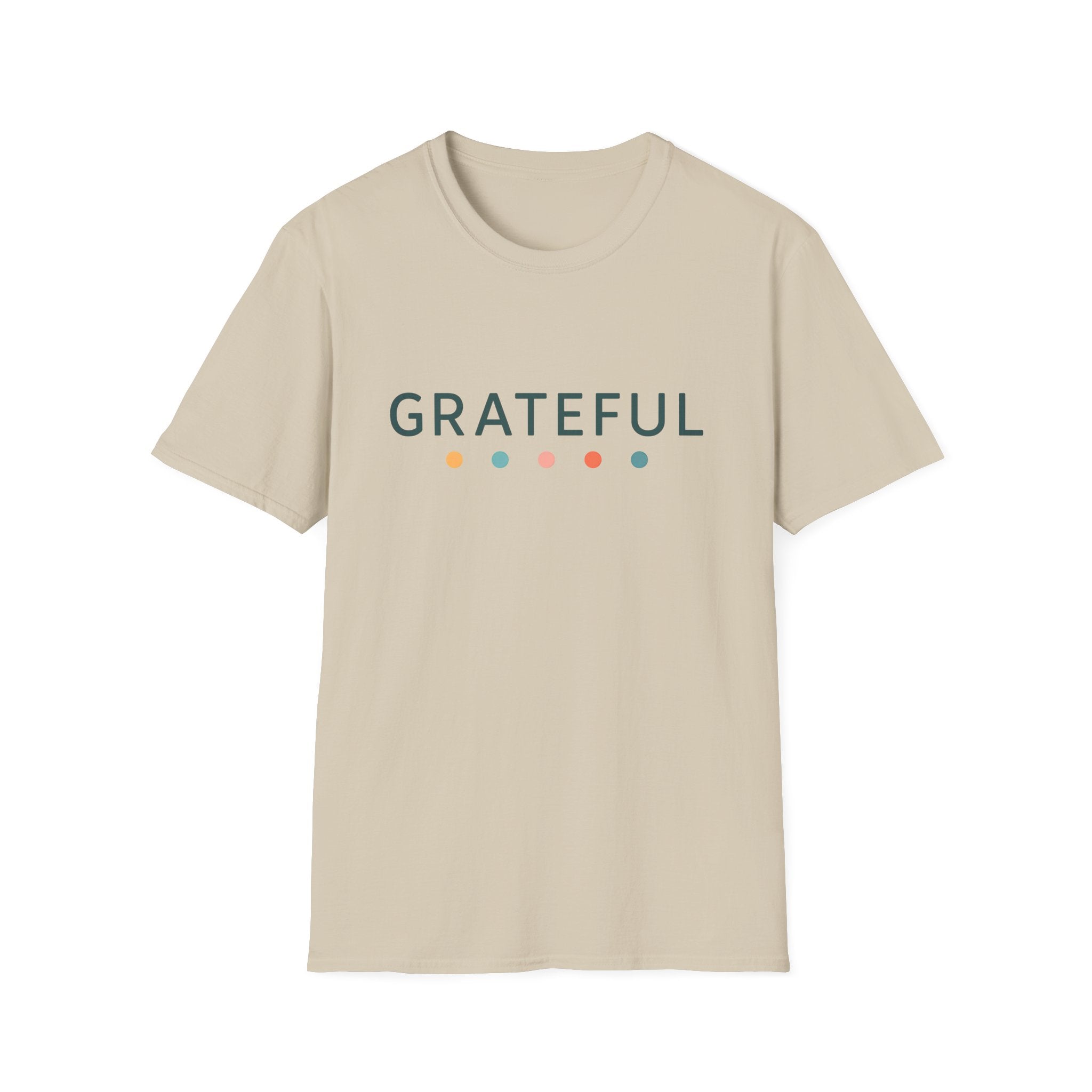 Grateful T-Shirt – Unisex Softstyle Tee for Calm, Comfort & Self-Care | Mindfulness Gift for Wellness Lovers